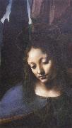 Leonardo  Da Vinci Detail of Madonna of the Rocks France oil painting artist